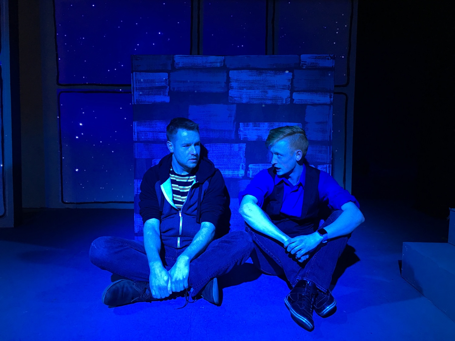 Max Wilson (as CB) and Matthew Hale (as Beethoven) in DOG SEES GOD at Roxy's Downtown in Wichita, KS.