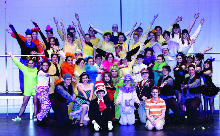 The cast from “Seussical the Musical” during a dress rehearsal at Mountain Range High School in Westminster. 1