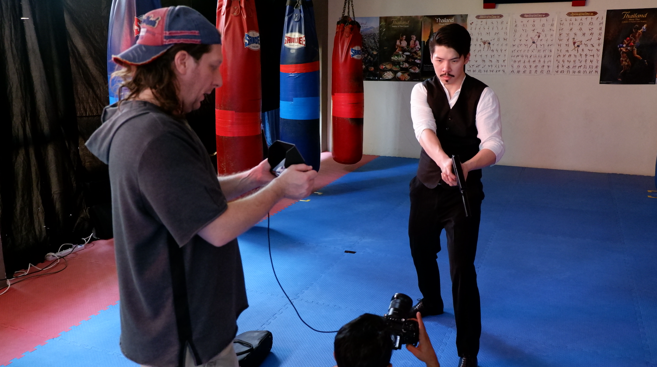 Scott McQuaid, writer-director, on the set of his second film.