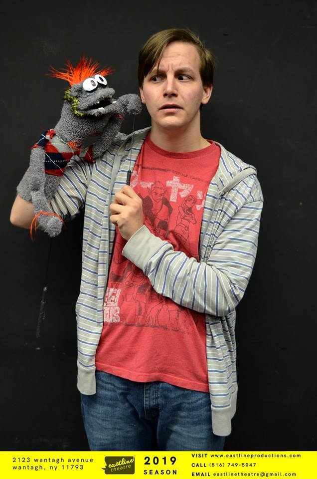 Kyle Mahoney as Jason with Tyrone in EastLine Theatre's 'Hand To God' (Photo Credit: Becca Vogel)