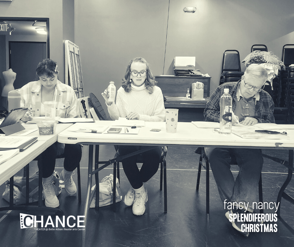 Shai CUlver, Angela Griswold, and Robin Walton during the first read through of 