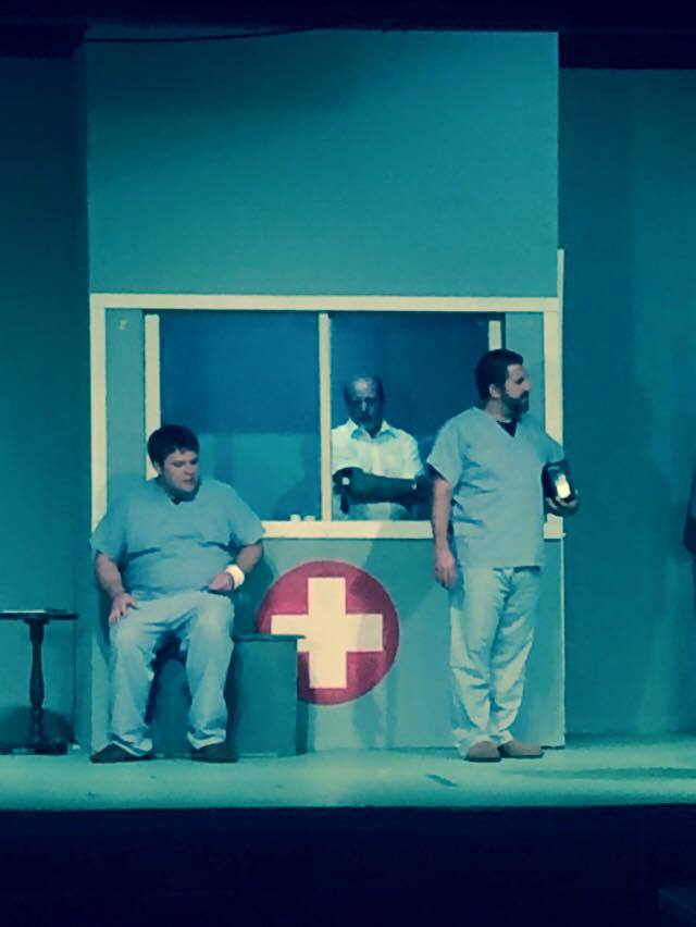 David Klecha as Chief Bromden, Andrew McMechan as Dale Harding, and Scott Wellborn as Randle P. McMurphy.
Photo Credit: Chris Polhill 4