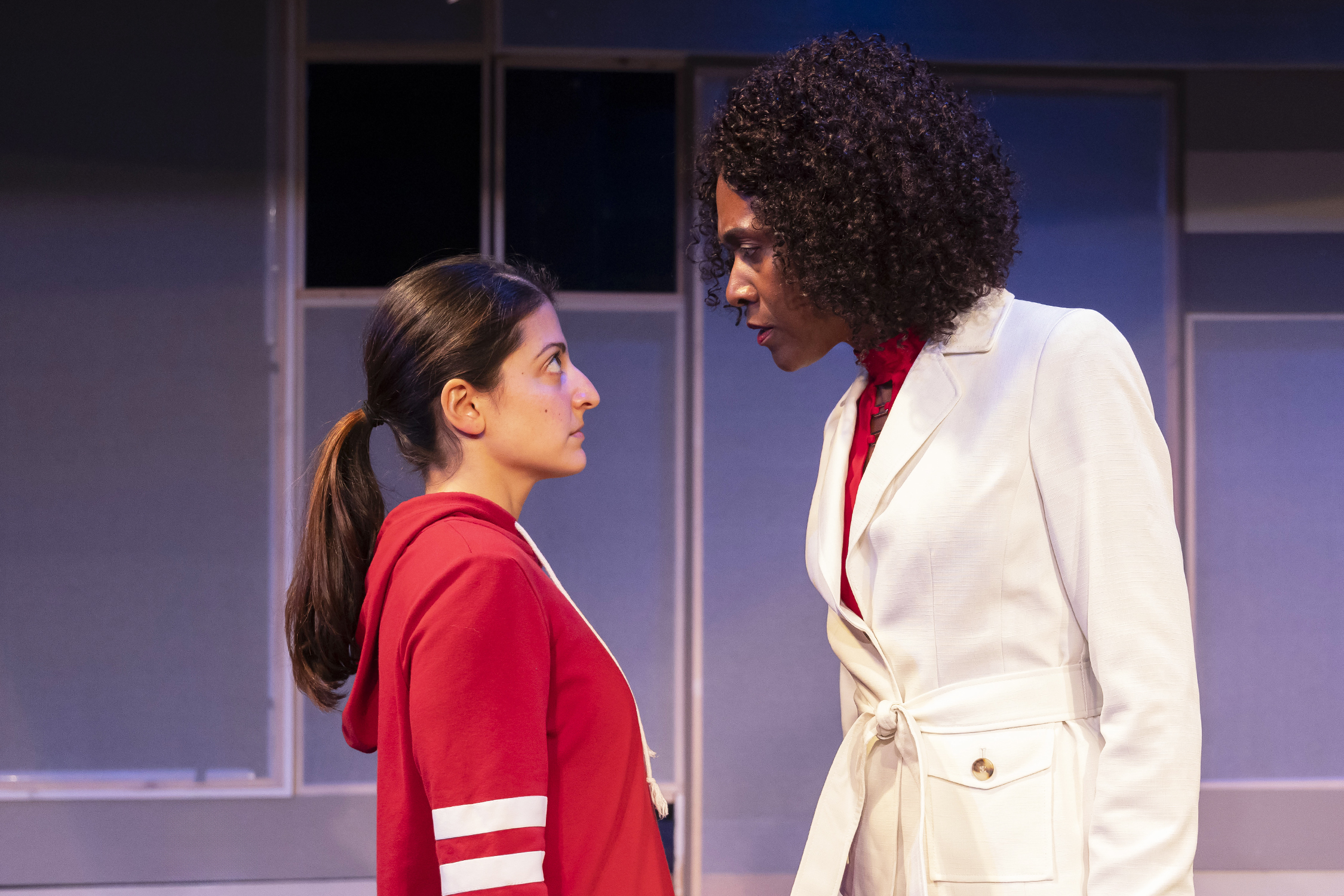 Victoria Nassif* & Atim Udoffia* in AMERICAN FAST at Capital Stage. Photo Charr Crail. *Member Actors'' Equity Association.