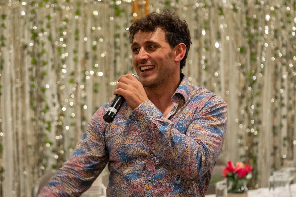 Ricky giving the Best Man''s speech