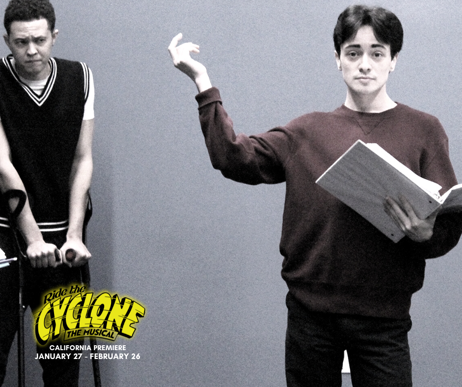 Jaylen Baham as Ricky Potts and Wyatt Hatfield as Noel Gruber in rehearsal for the California premiere of 