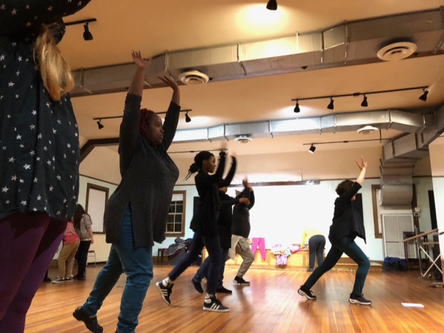 The cast of "How the World Got Wisdom" at work. Photo by the Maplewood Strollers