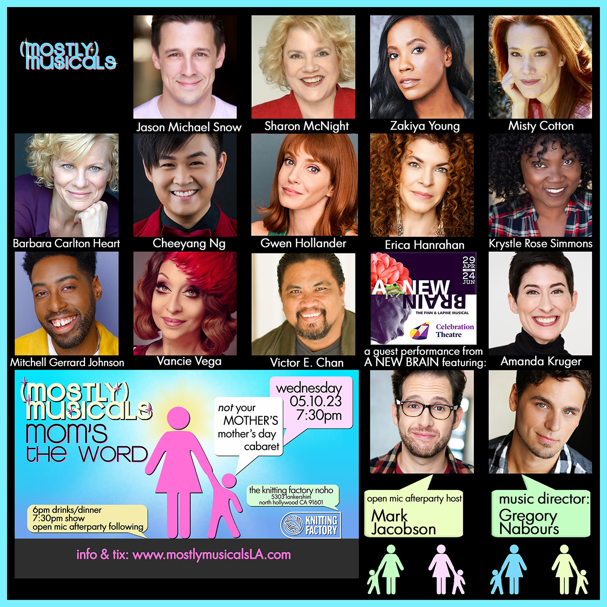 the cast of (mostly)musicals MOM'S THE WORD