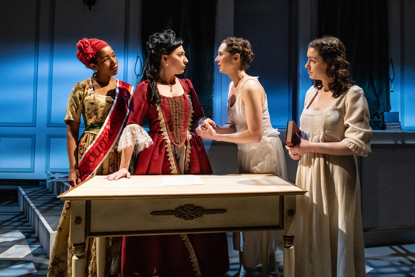 Anjelica McMillan as Marianne Angelle, Angela DiMarco as Olympe de Gouges, Shanna Allman as Marie Antoinette, Anastasia Higham as Charlotte Corday