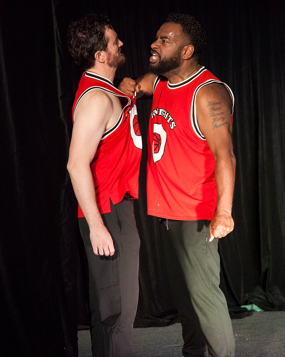 Sam Morell as Othello and Chad Traupmann as Iago