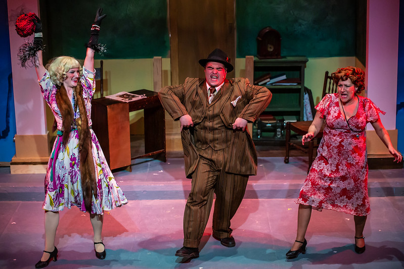 Becca Duff, Kyle Ryan and Ellen Phelps as Lily St. Regis, Rooster Hannigan and Miss Hannigan in ANNIE. Photo by Carolina Menapace.