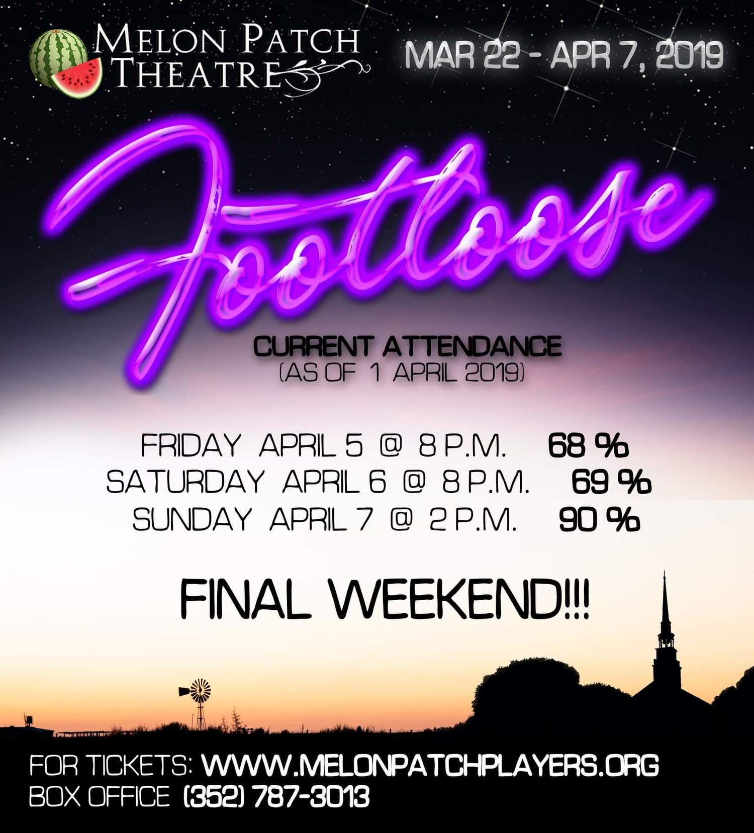 Final weekend is selling out fast!