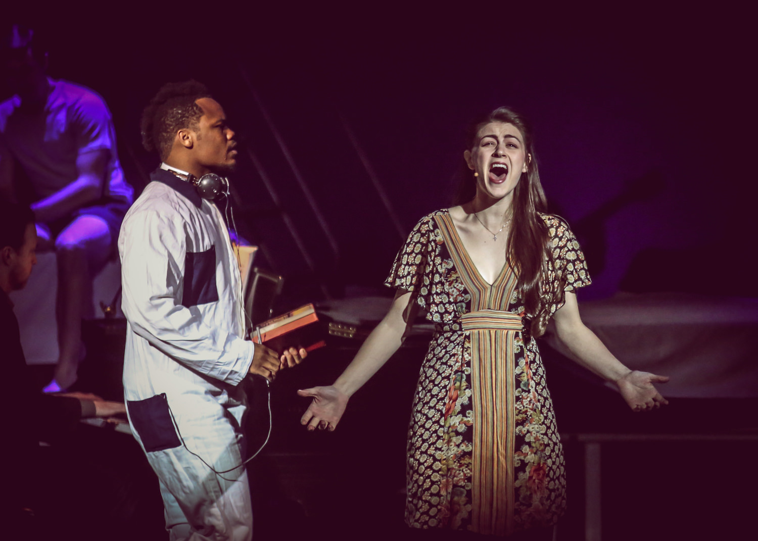 Kennen Butler (Man #1) and Charlene Koepf (Woman #1) in Songs for a New World.
