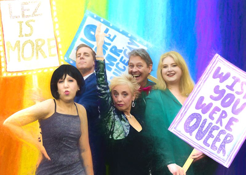 The Broadway Crew (from L to R) – Angie (Michelle Ward), Trent (Tim White), DeeDee (Melissa Broder), Barry (Jeff Parsons), and Sheldon (Caitlin Rose Jurewicz) – ready to change some lives and open up some minds.
Photo Credit: Chris Hietikko Photography