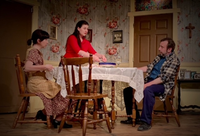 Pictured left to right: Jennifer DeMarco (Bea), Mara Felice (Catherine), Eric Rupp (Eddie).