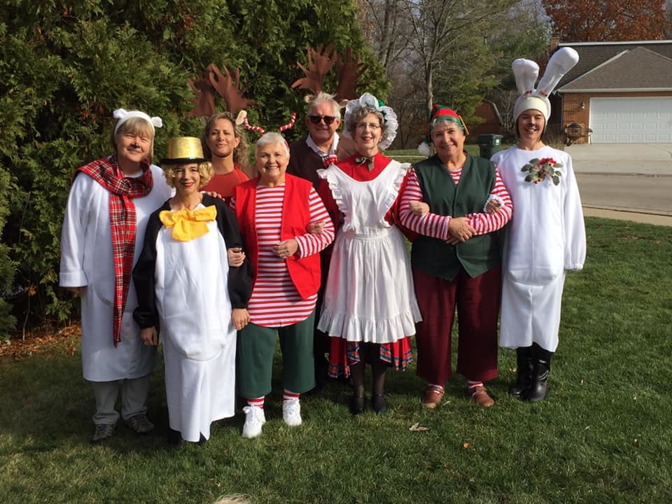 PHOTO CAST:
(L - R)
Julie Price - Tiny the Polar Bear;
Madeline Franklin- Chenille the Penguin;
Mary Oskroba - Ivy, the elf;
Susan Mulert - Sundra Tundra (Moose);
Eileen Mitchell - Mrs. Claus;
TR Frye - Donder Tundra (Moose);
Sue Mrotek - Holly, the elf;
Jennifer McHugh - Ruby the snow show rabbit.
Photo courtesy of Fremont Street Theater Company 