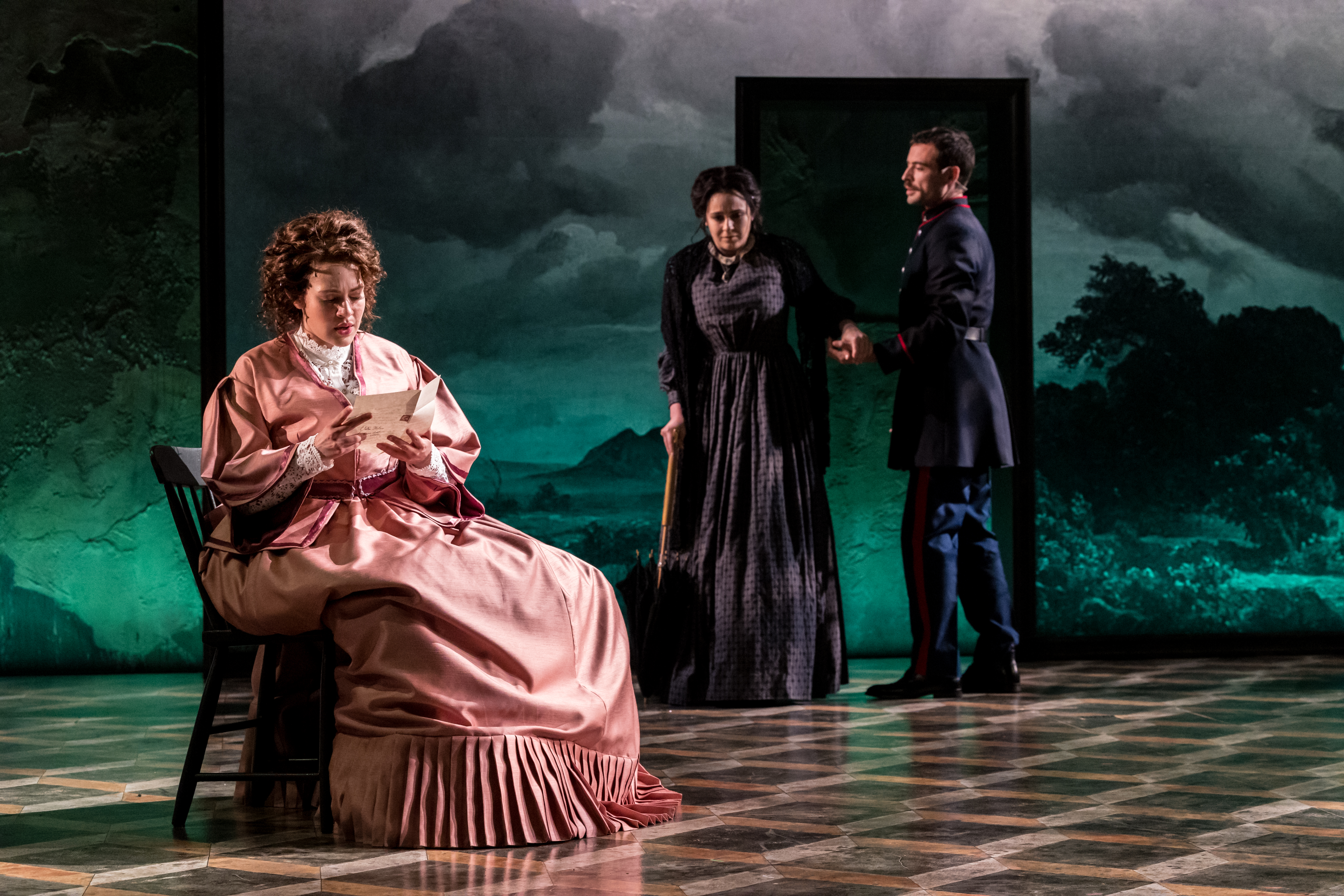  Isa Condo-Olvera (Clara), Erin Capello (Fosca), Dylan Frederick (Giorgio). Photo: Dan Norman. 