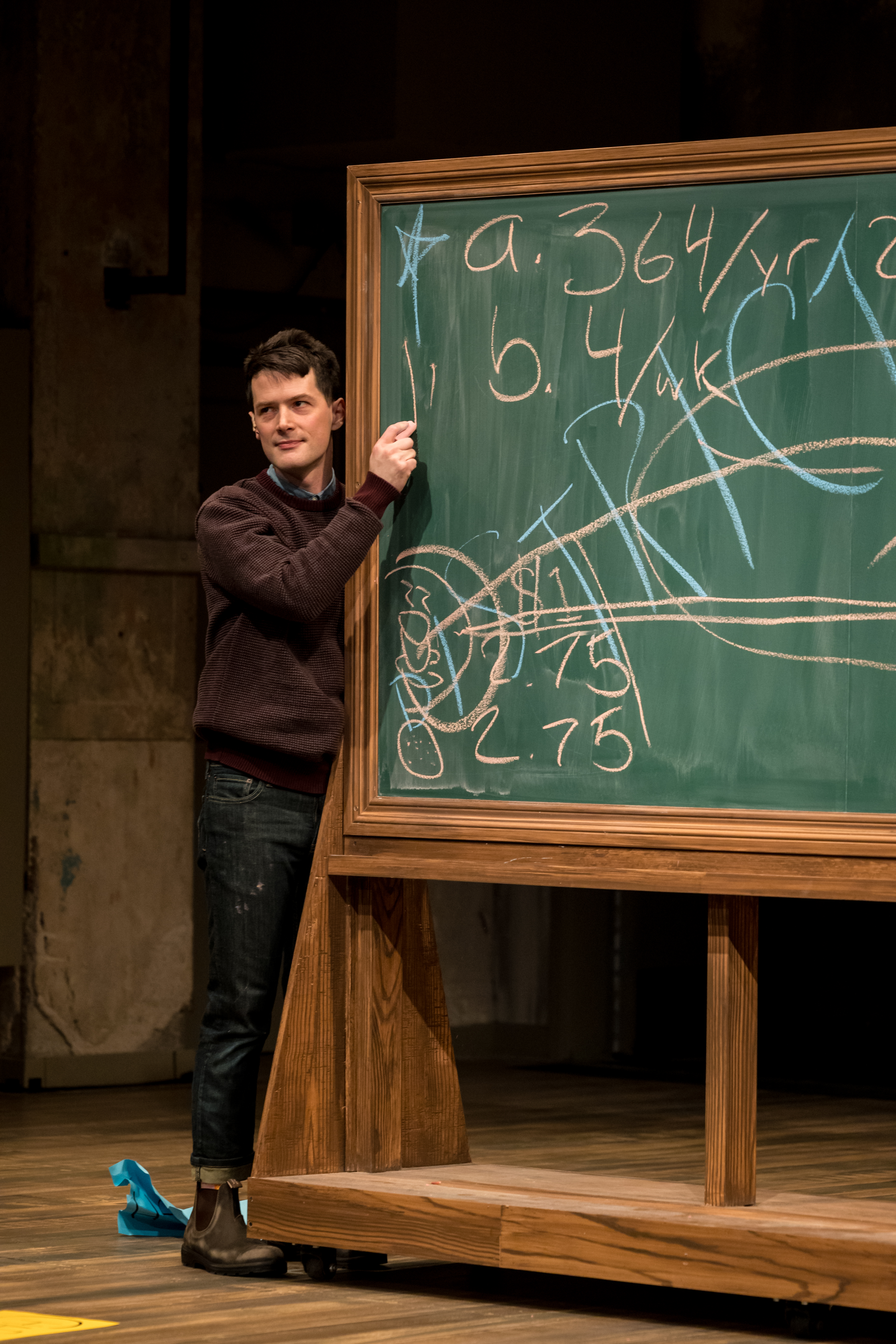 Writer-performer Milo Cramer in SCHOOL PICTURES at Theater Latt Da, running Feb 5 - Mar 2, 2025. Photo: Dan Norman. 