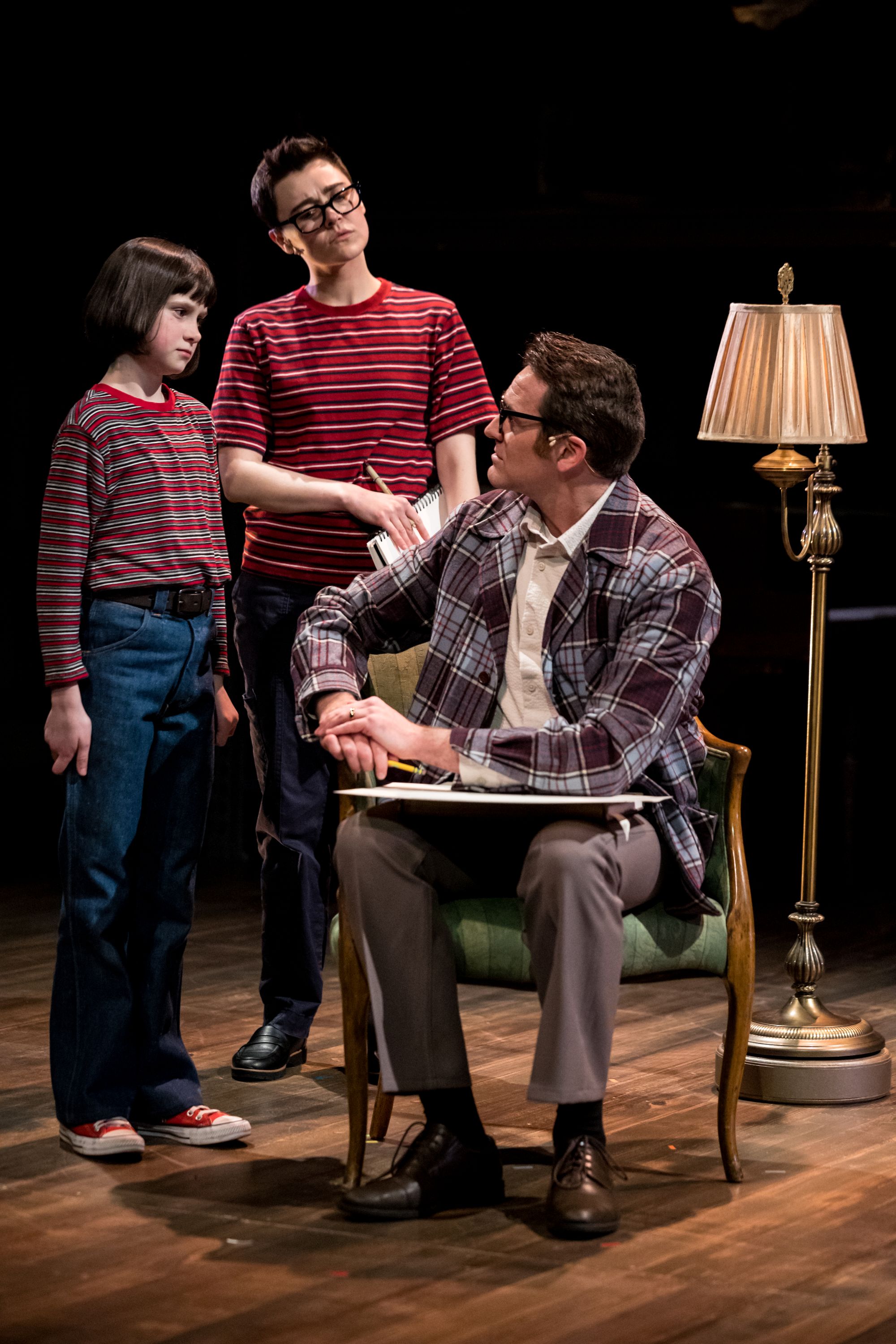 Eve Scharback (Small Alison), Sara Masterson (Alison) and Shad Hanley (Bruce). Photo: Dan Norman. Eve Scharback (Small Alison), Sara Masterson (Alison) and Shad Hanley (Bruce). Photo: Dan Norman.