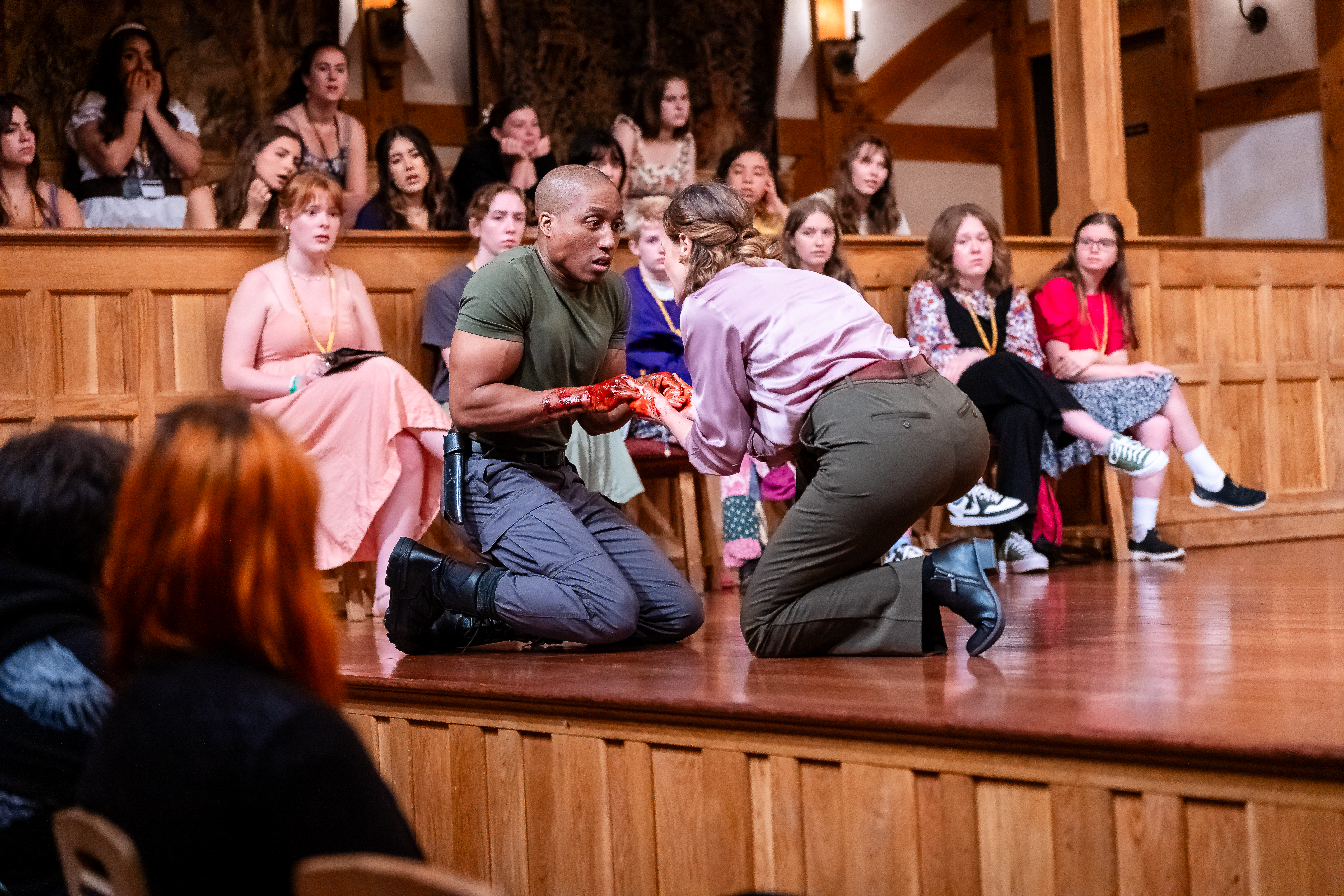 K.P. Powell as Macbeth and Leah Gabriel as Lady Macbeth MACBETH at the American Shakespeare Center (2024). Photo by October Grace Media.