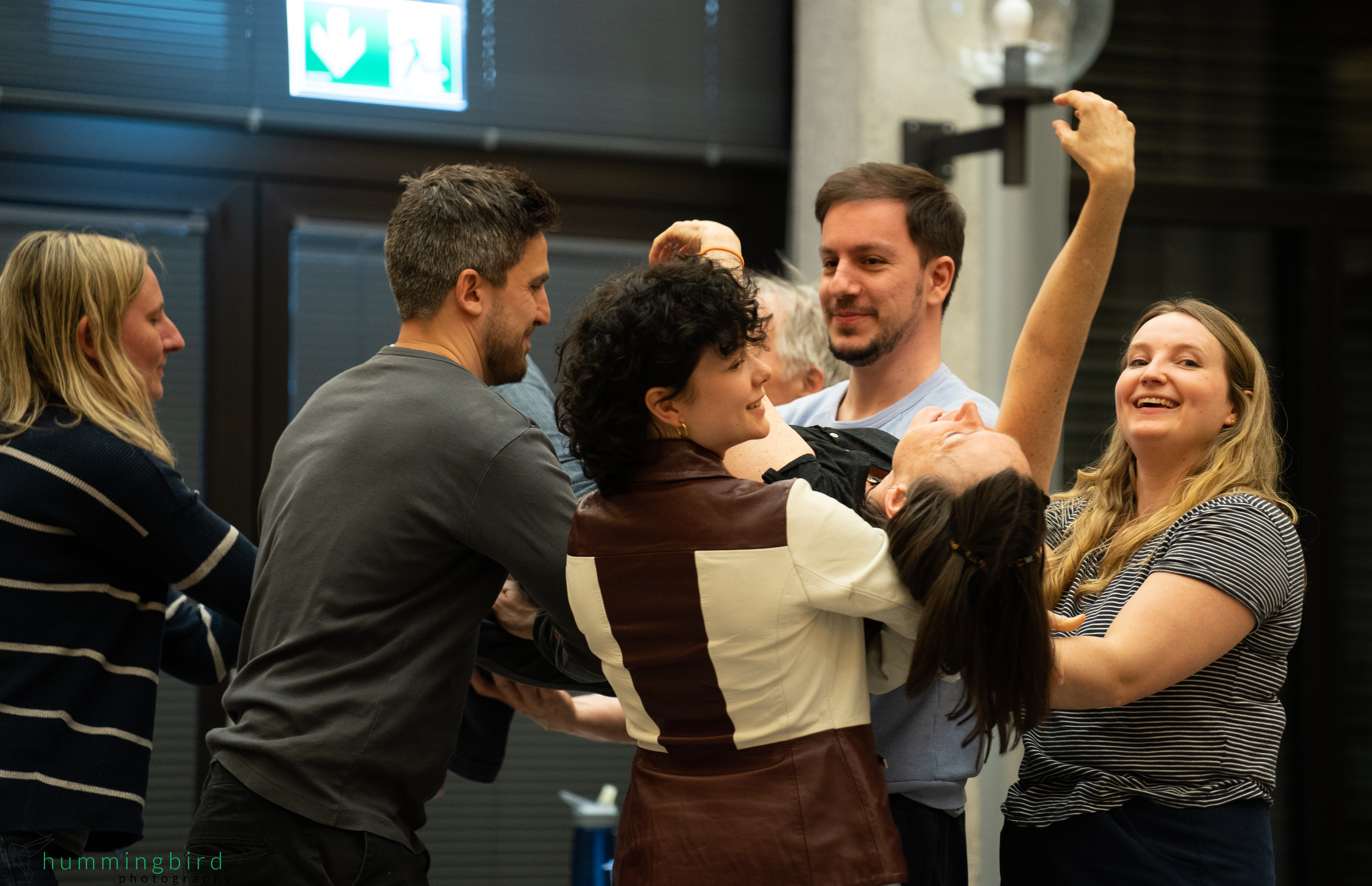 The cast of The Curious Incident of the Dog in the Night-Time rehearsing.