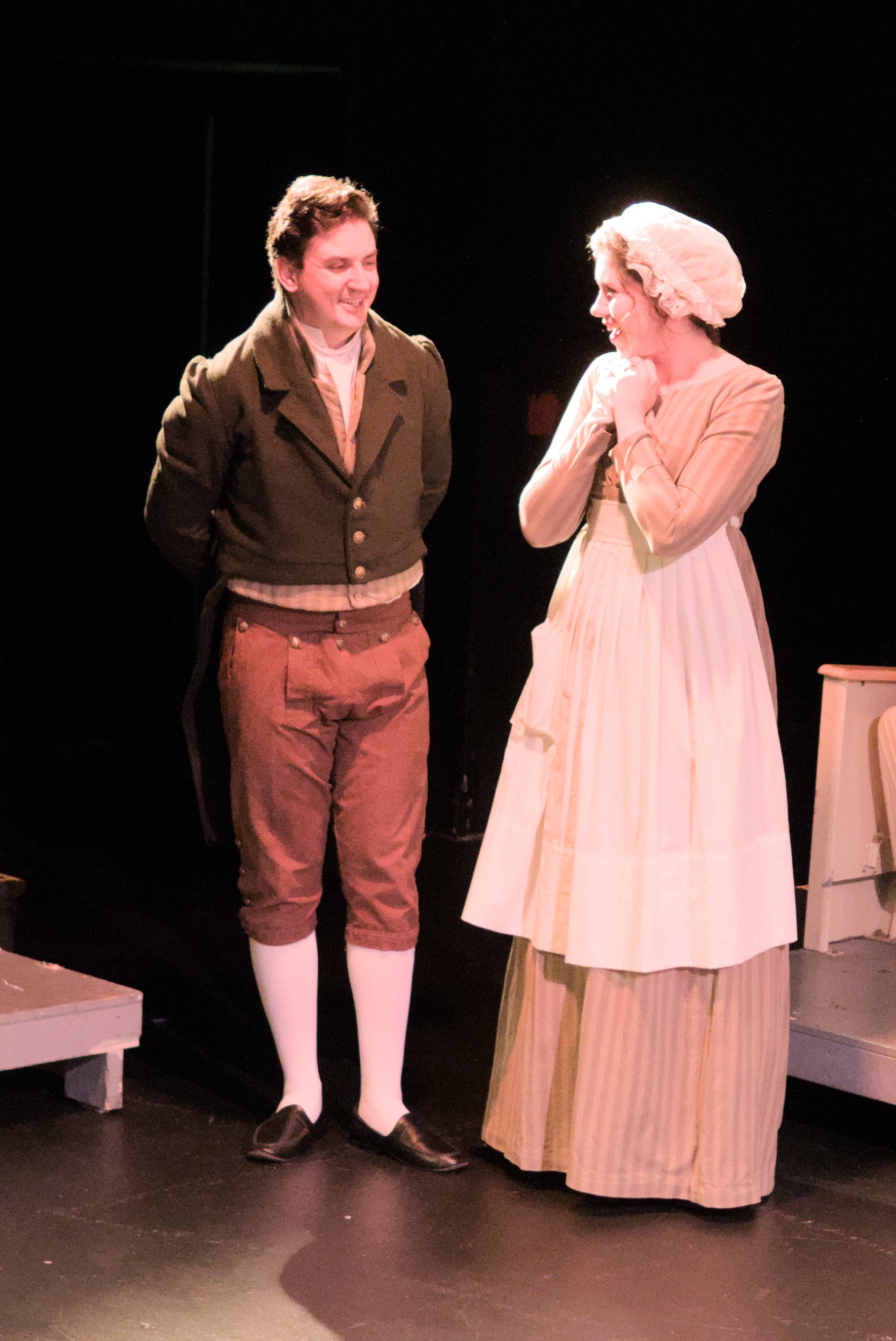 Figaro (Jackson Rosenberry) and Susanna (Rhiannon Talbot) in a lighter moment.