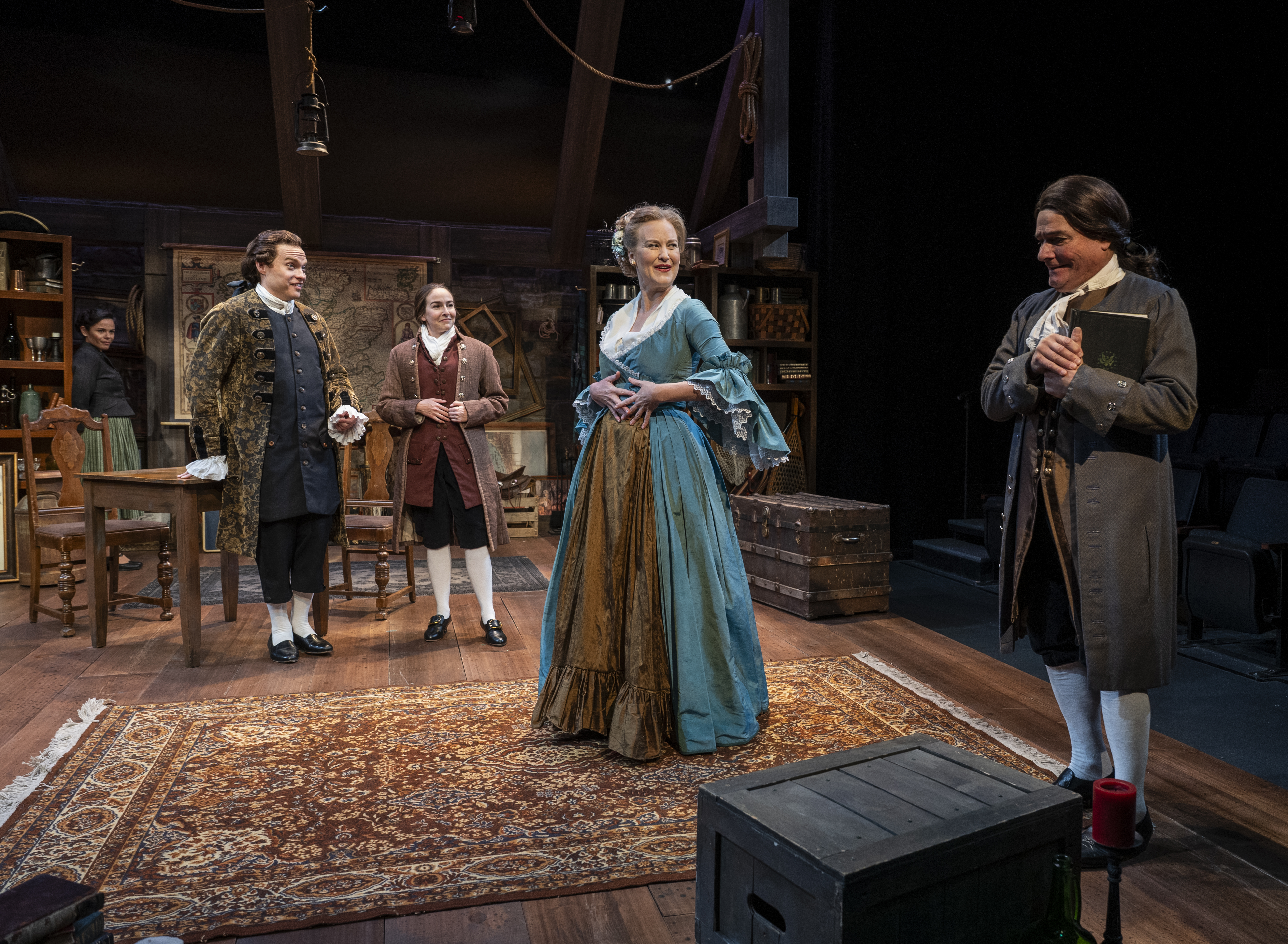 Josh Krause, Sarah Zapiain, Heidi Armbruster, David Cecsarini. Photo by Michael Brosilow. Josh Krause, Sarah Zapiain, Heidi Armbruster, David Cecsarini. Photo by Michael Brosilow.