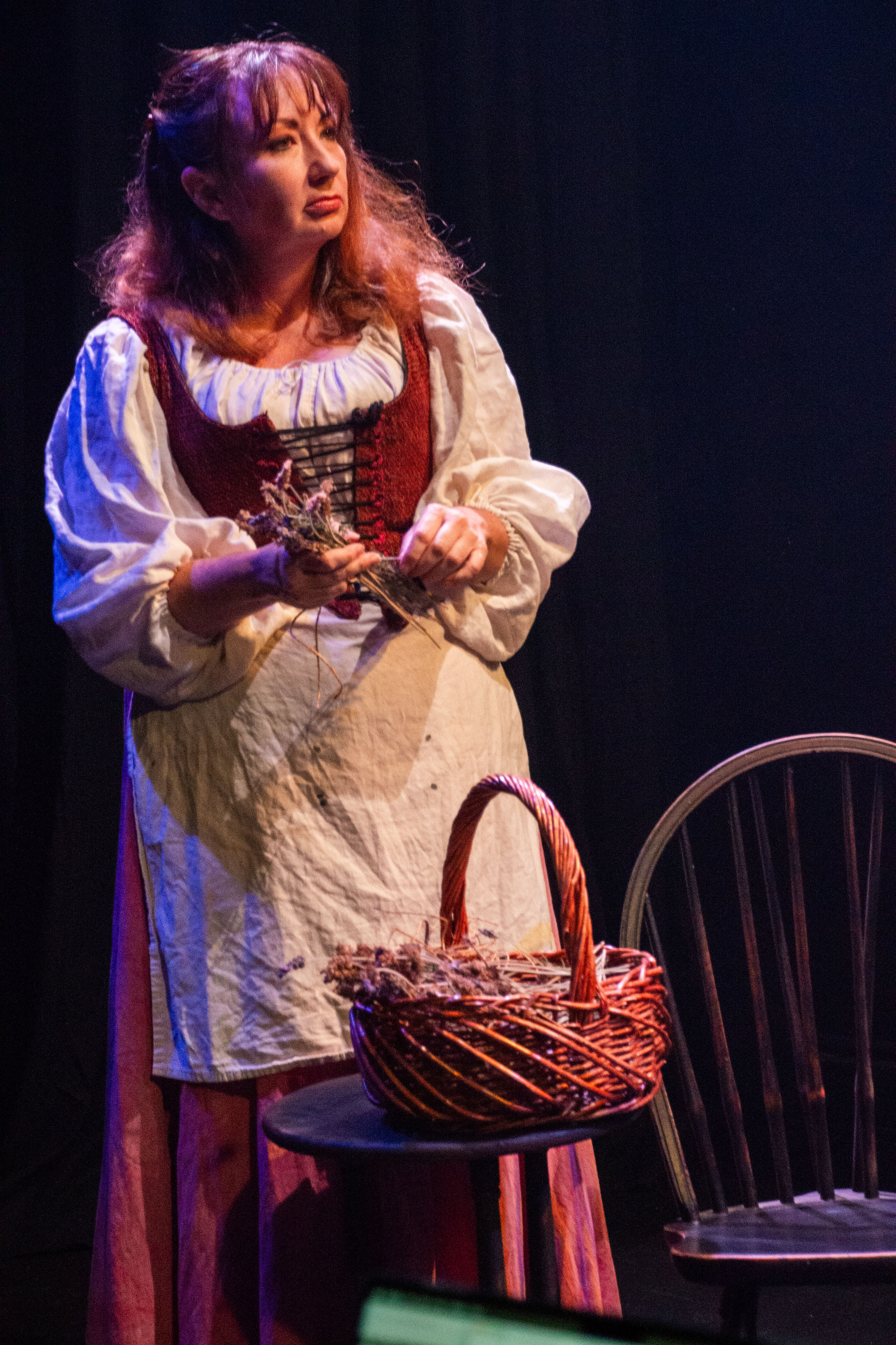 Collette Rutherford as Elizabeth Sawyer, in Witch at the The Garage Theatre      Photo Credit: Diana Kaufmann