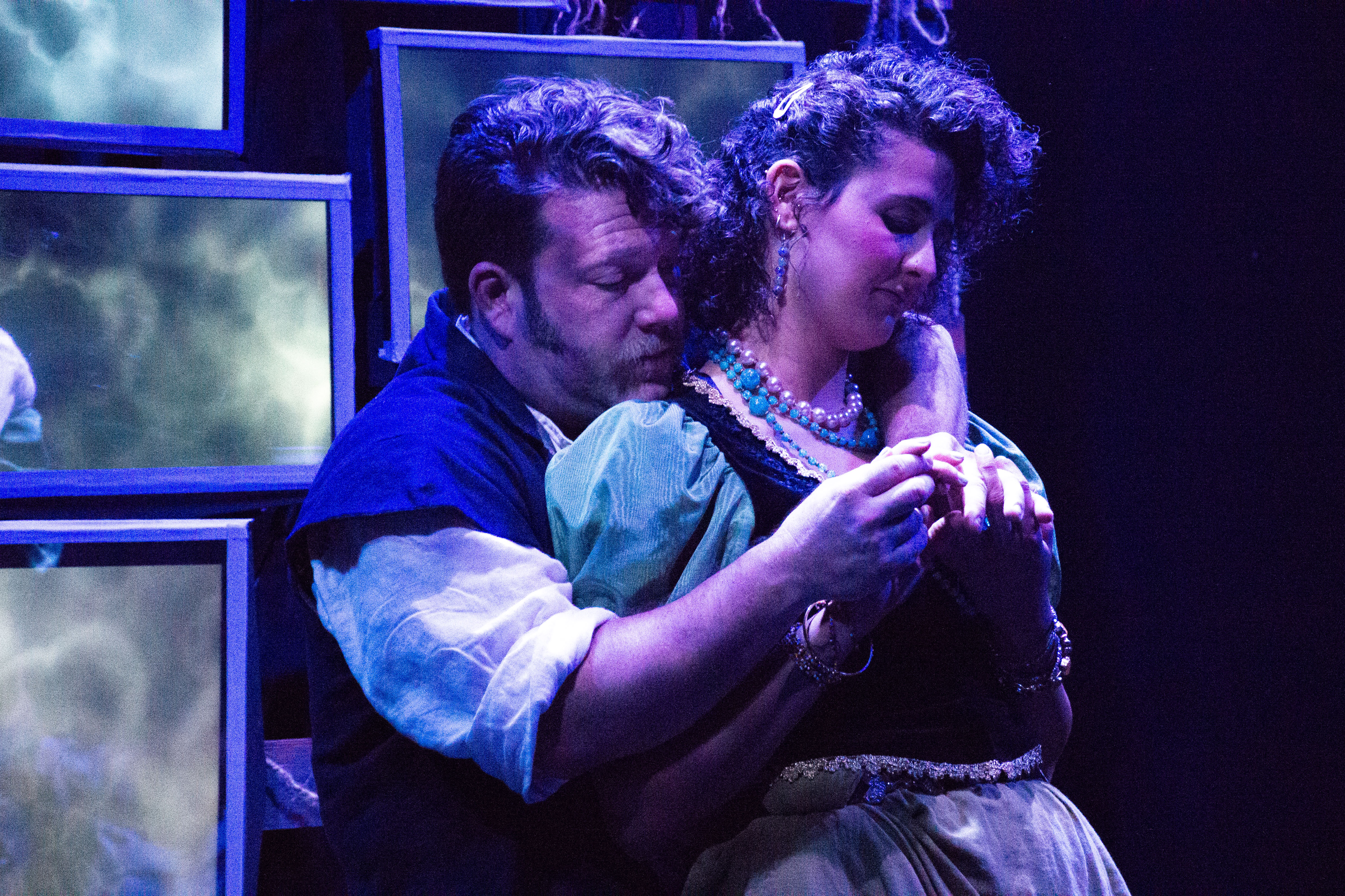 Rob Young as Frank Thorney and Spencer Karlak as Winnifred, in Witch at the The Garage Theatre      Photo Credit: Diana Kaufmann