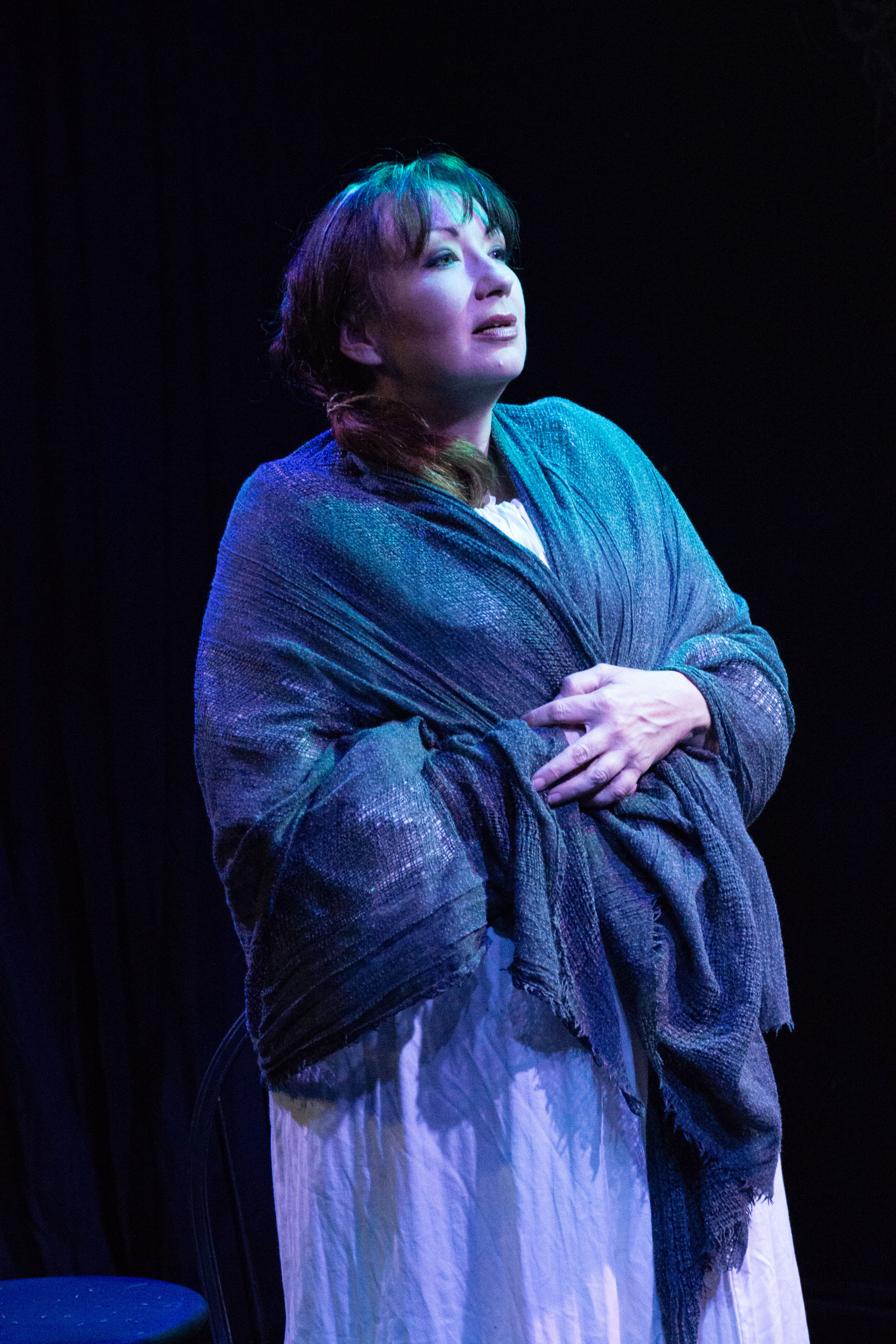 Collette Rutherford as Elizabeth Sawyer, in Witch at the The Garage Theatre      Photo Credit: Diana Kaufmann