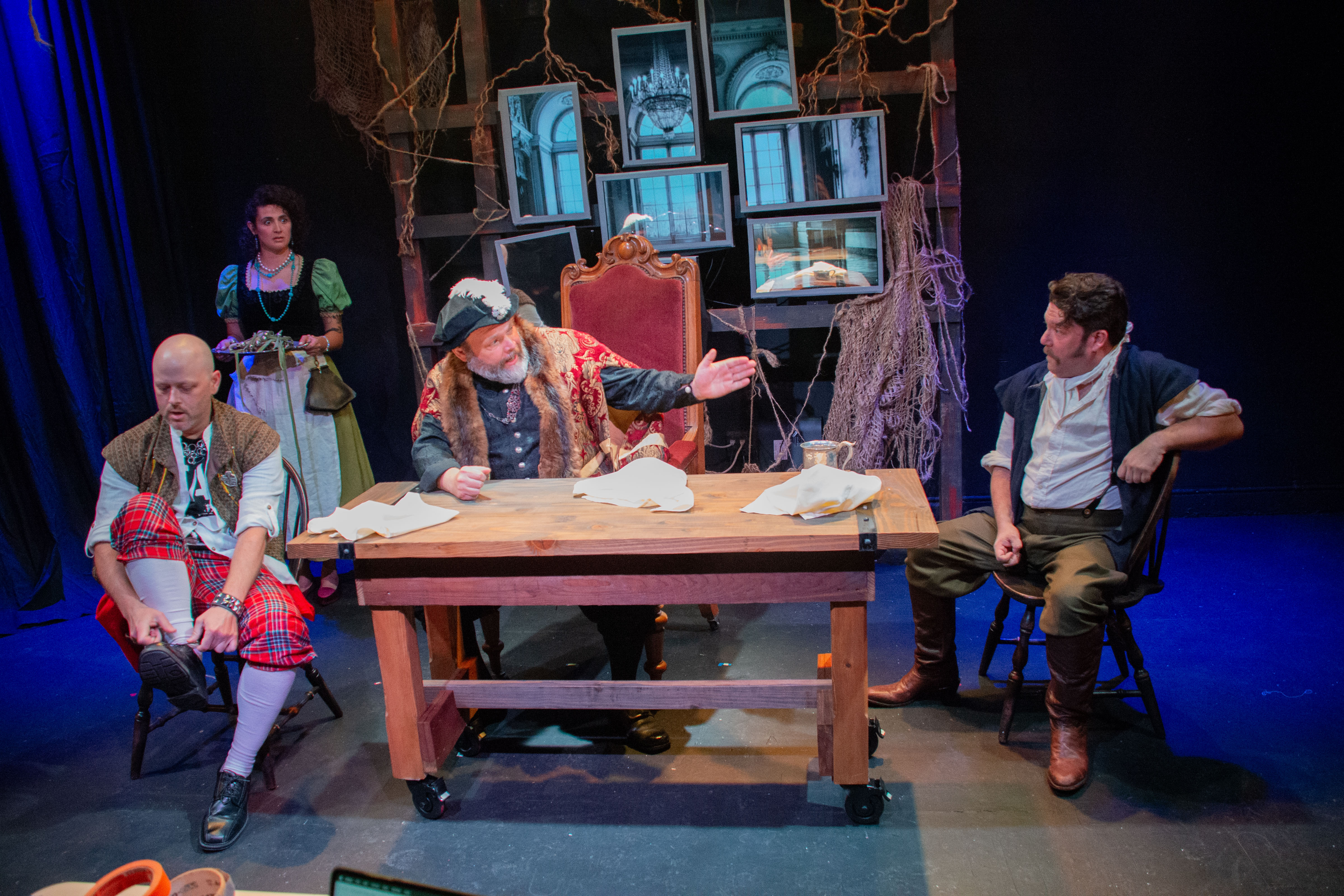 Bobby Zelsdorf, Spencer Karlak, Paul Knox, and Rob Young in Witch at the The Garage Theatre      Photo Credit: Diana Kaufmann