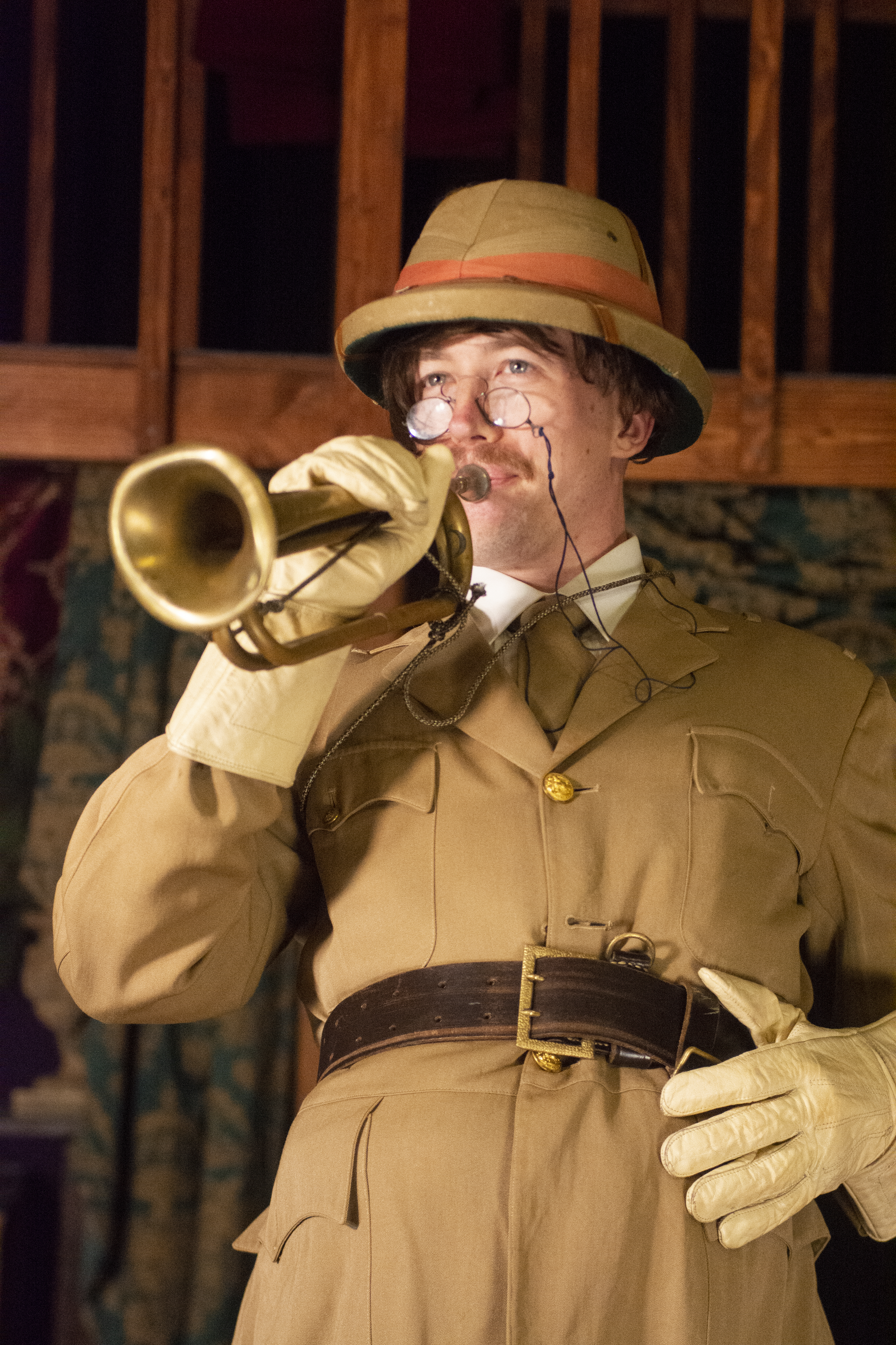 Teddy blows his bugle (Clayton Turner)