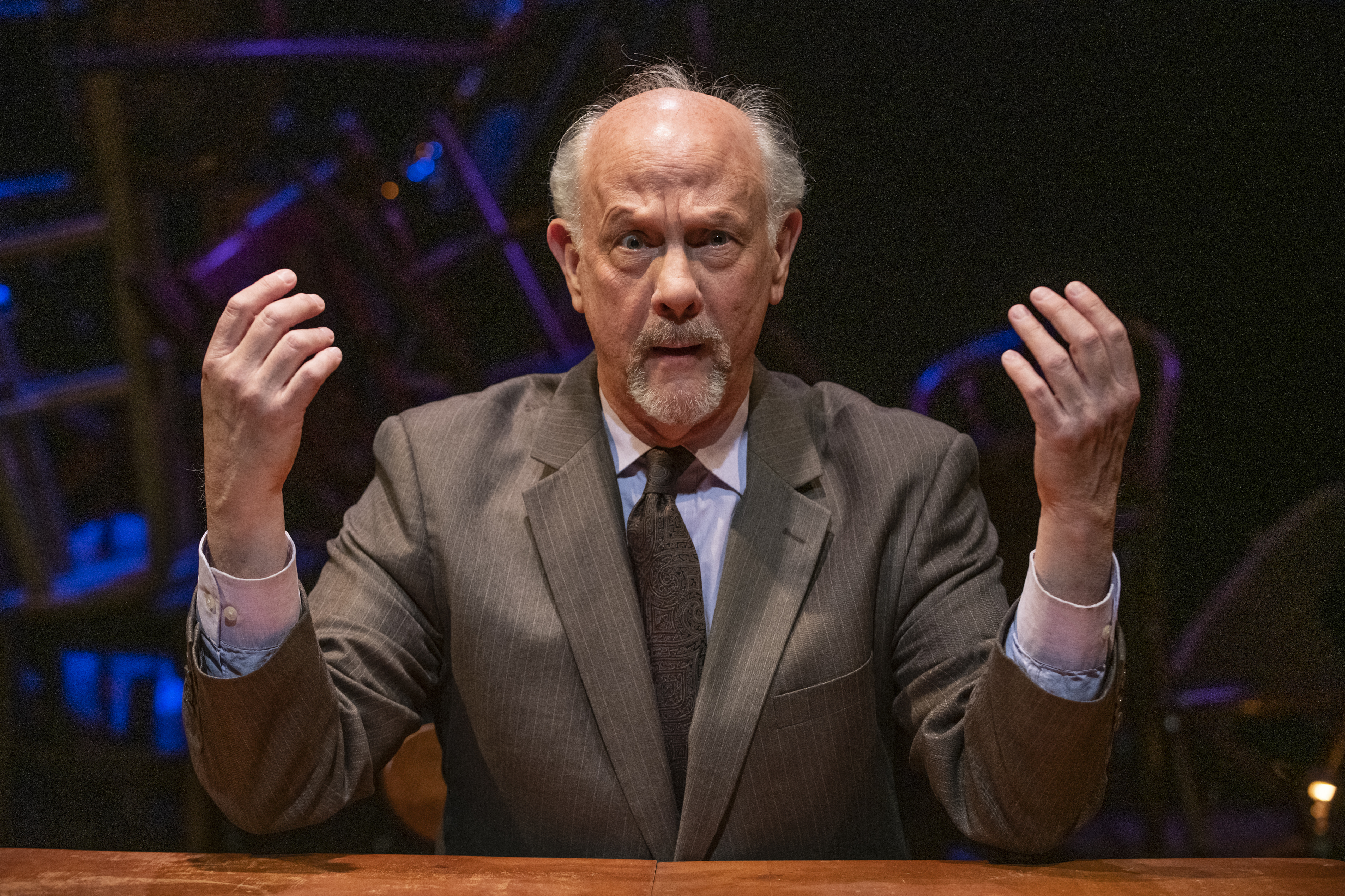 Jim Ortlieb in Stand Up If You''re Here Tonight, written and directed by John Kolvenbach. Playing at the Huntington Theatre (264 Huntington Ave) in the Maso Studio Jan 20 - Mar 3, 2024. Photo by Michae