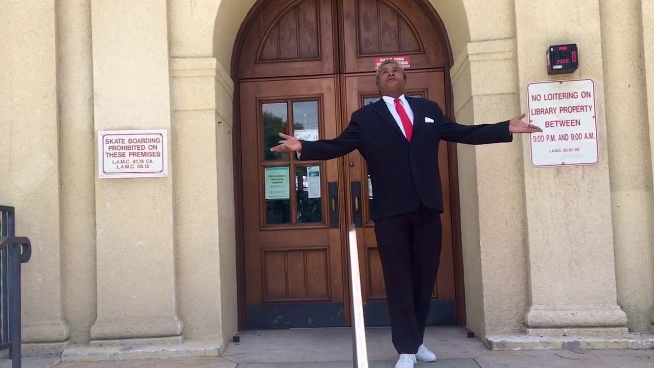 Lear At Library: Viewable at his YouTube channel, in May of 2020, Darryl Maximilian Robinson recorded the O Reason Not The Need Speech from King Lear at the historic Lincoln Heights Library in LA.