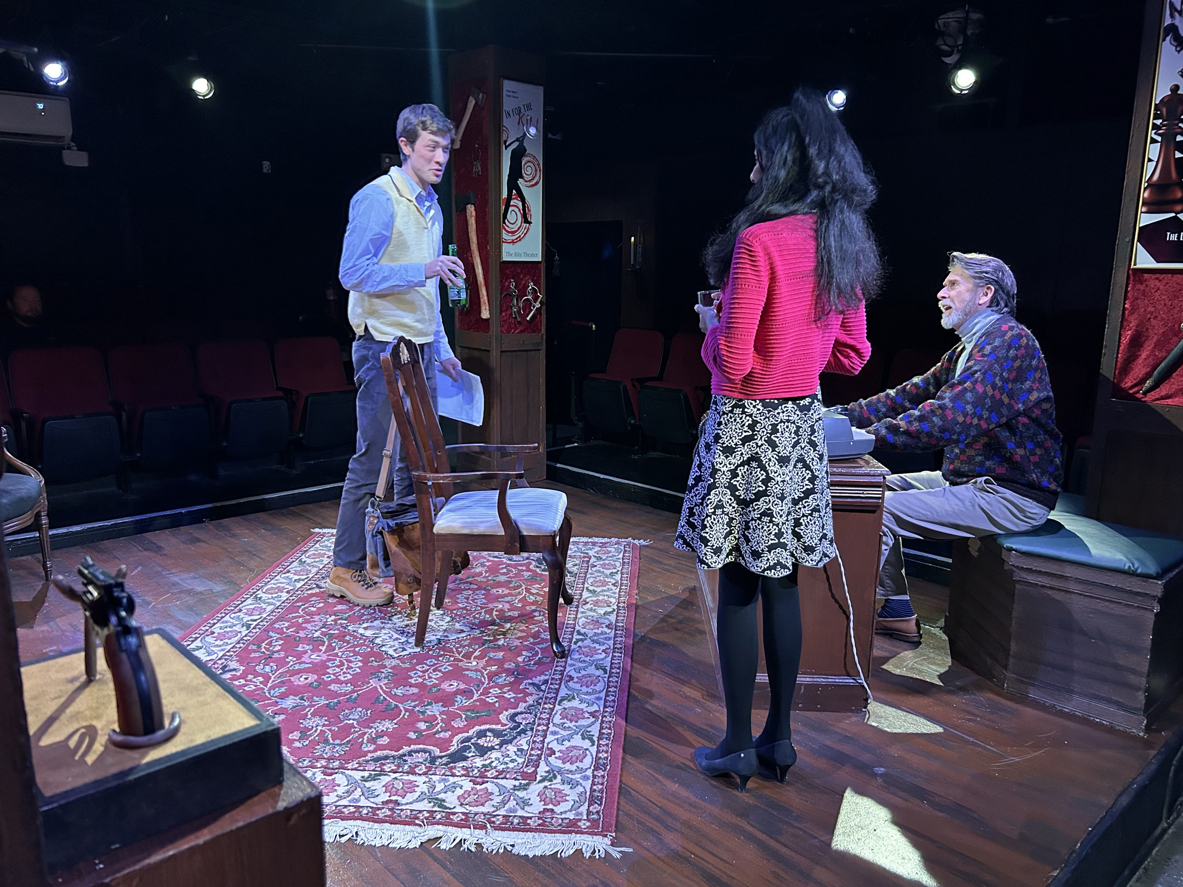 DeathTrap by Ira Levin at Spotlighters Theatre directed by Stephen Foreman with . . . Syndey Bruhl ? Darren Mc Donnell Myra Bruhl ? Aparna Sri Clifford Anderson ? Pablo Akira Richter Clifford A