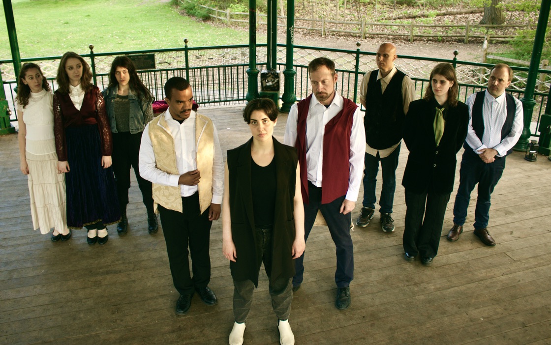 Full cast of Prove a Villain. Photo by FullHaus Productions.