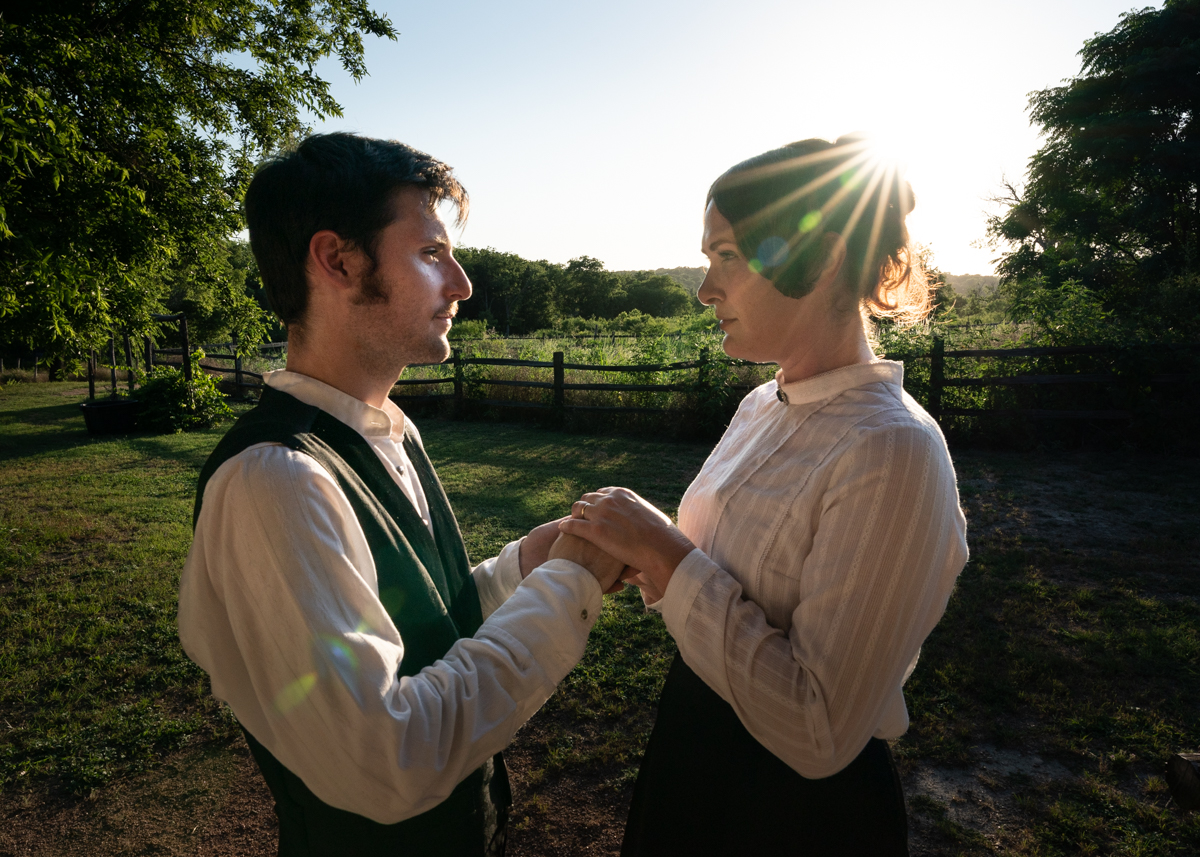 Edgar Allan Poe (Joe Kelley) and his wife Virginia Clemm Poe (Liz Waters). Photo by Suzanne McBride