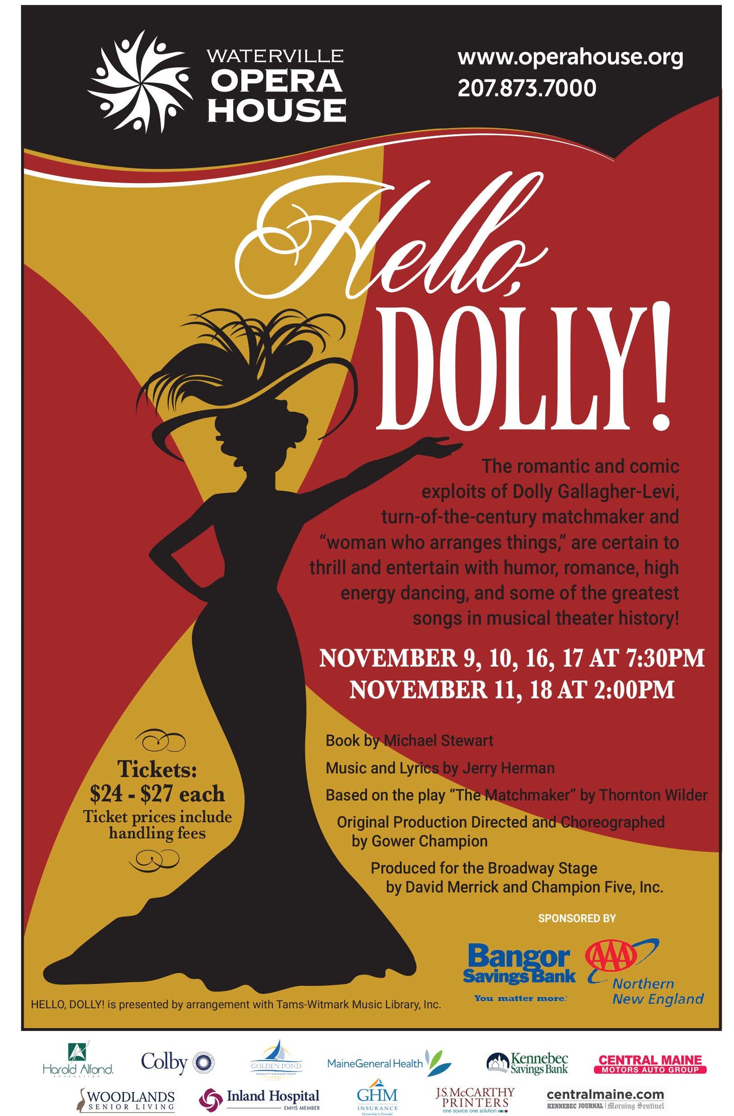 The romantic and comic exploits of Dolly Gallagher-Levi, turn-of-the-century matchmaker and “woman who arranges things,” are certain to thrill and entertain with humor, romance, high energy dancing, and some of the greatest songs in musical theater history!