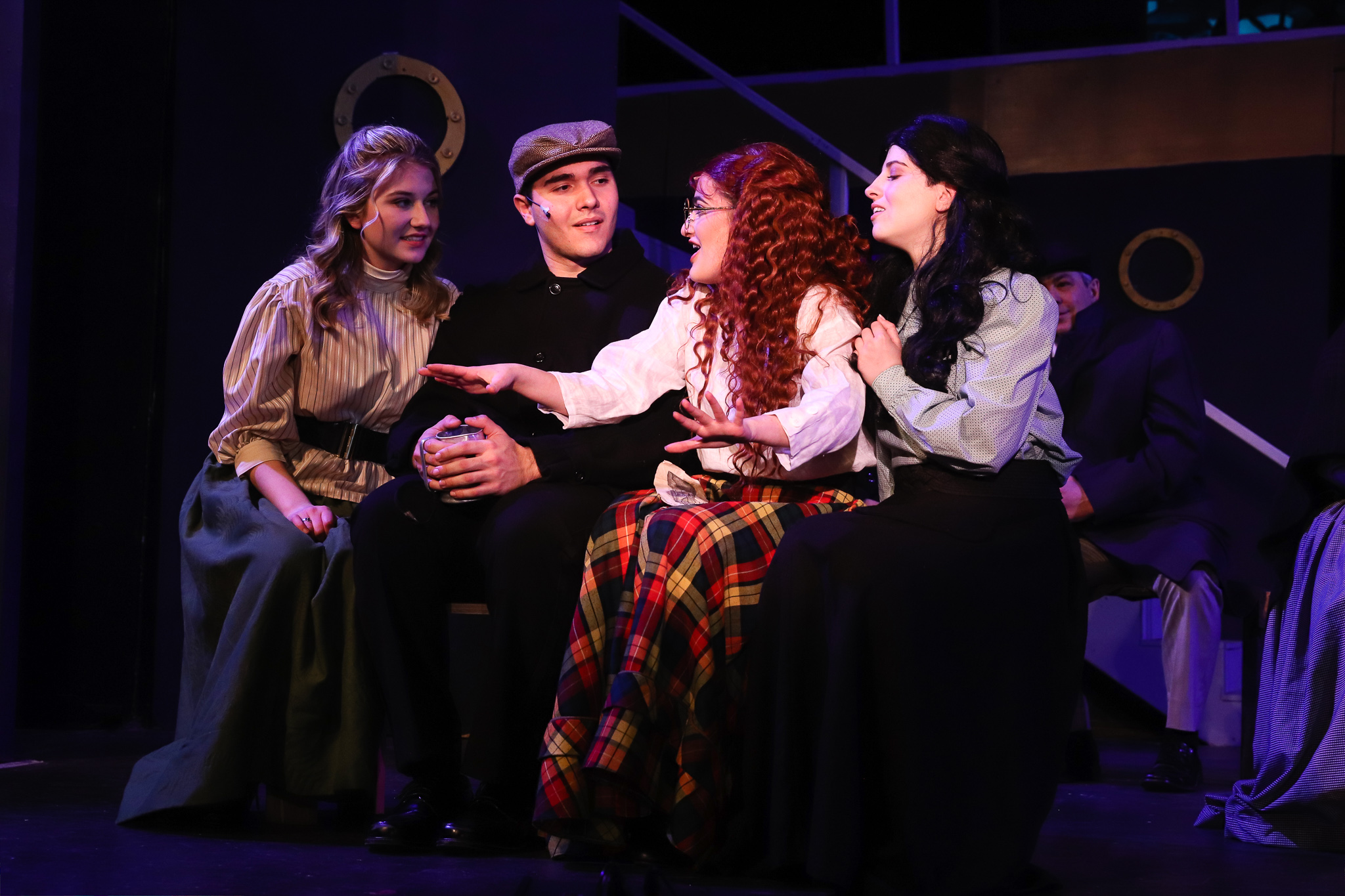 The "Three Kates" and Jim Farrell in "Titanic: The Musical)
From Left: Jenna Halvorsen, Michael Evangelista, Tyler Cirulnick, Julia Durfee