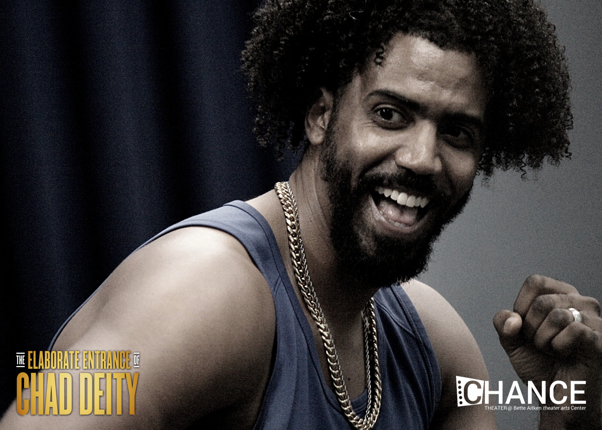 Londale Theus Jr. as Chad Deity in rehearsals for the OC premier of Kristoffer Diaz's Pulitzer Prize Finalist play, 