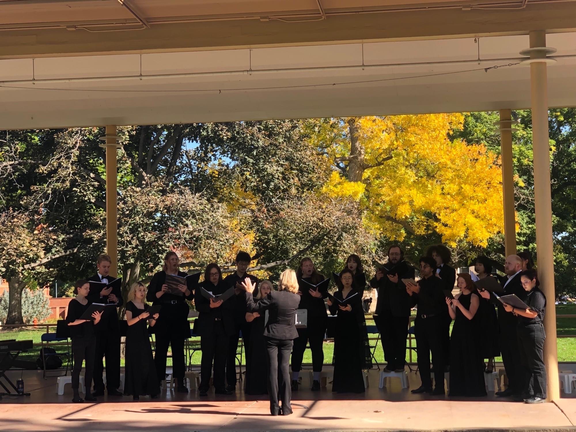 Performance by the University of Northern Colorado Choir (Chamber and Concert Choirs). Photo credit: Jam David. Performance by the University of Northern Colorado Choir (Chamber and Concert Choirs). Photo credit: Jam David.