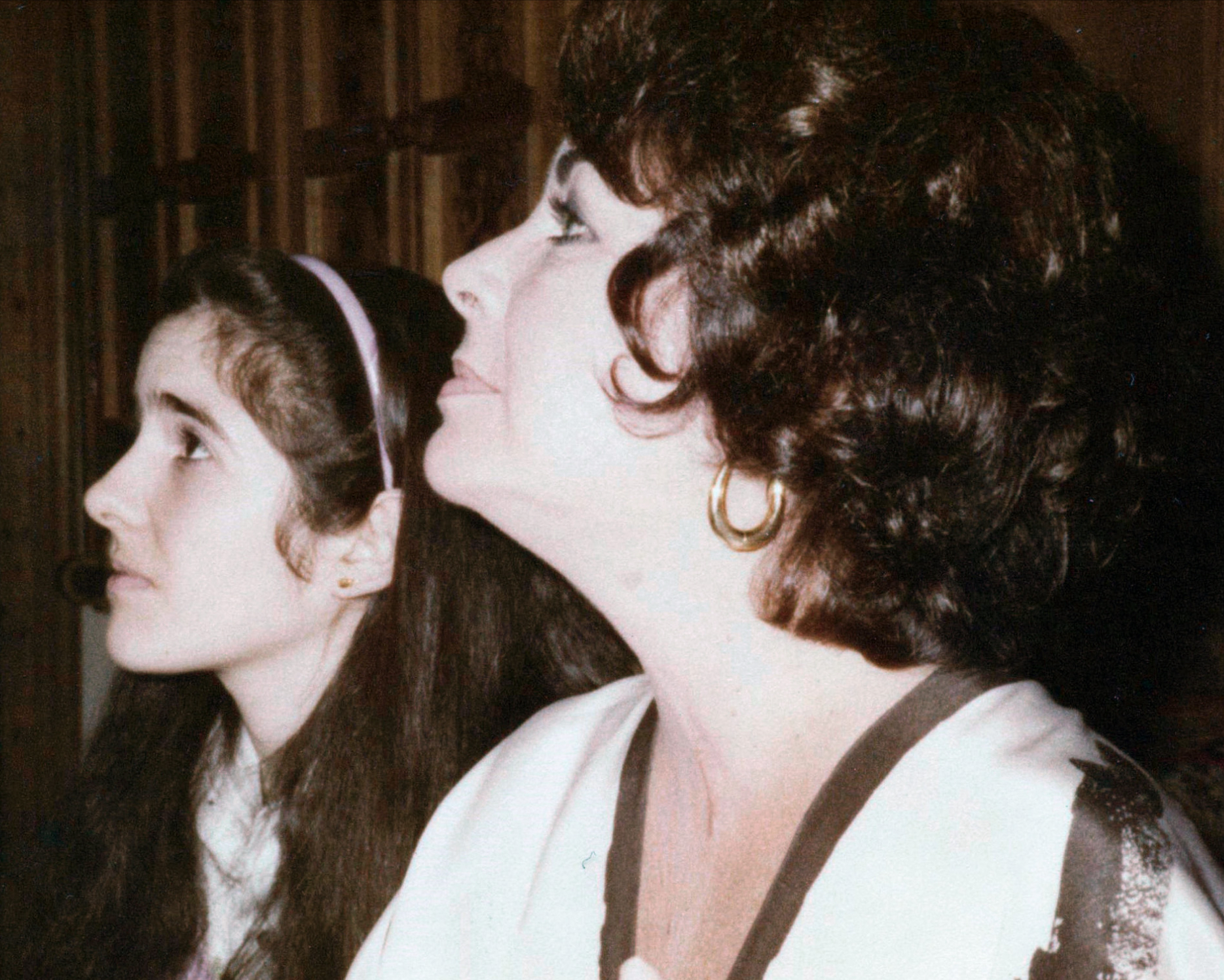 Ann Talman and Elizabeth Taylor: Easter Sunday, 1982, London