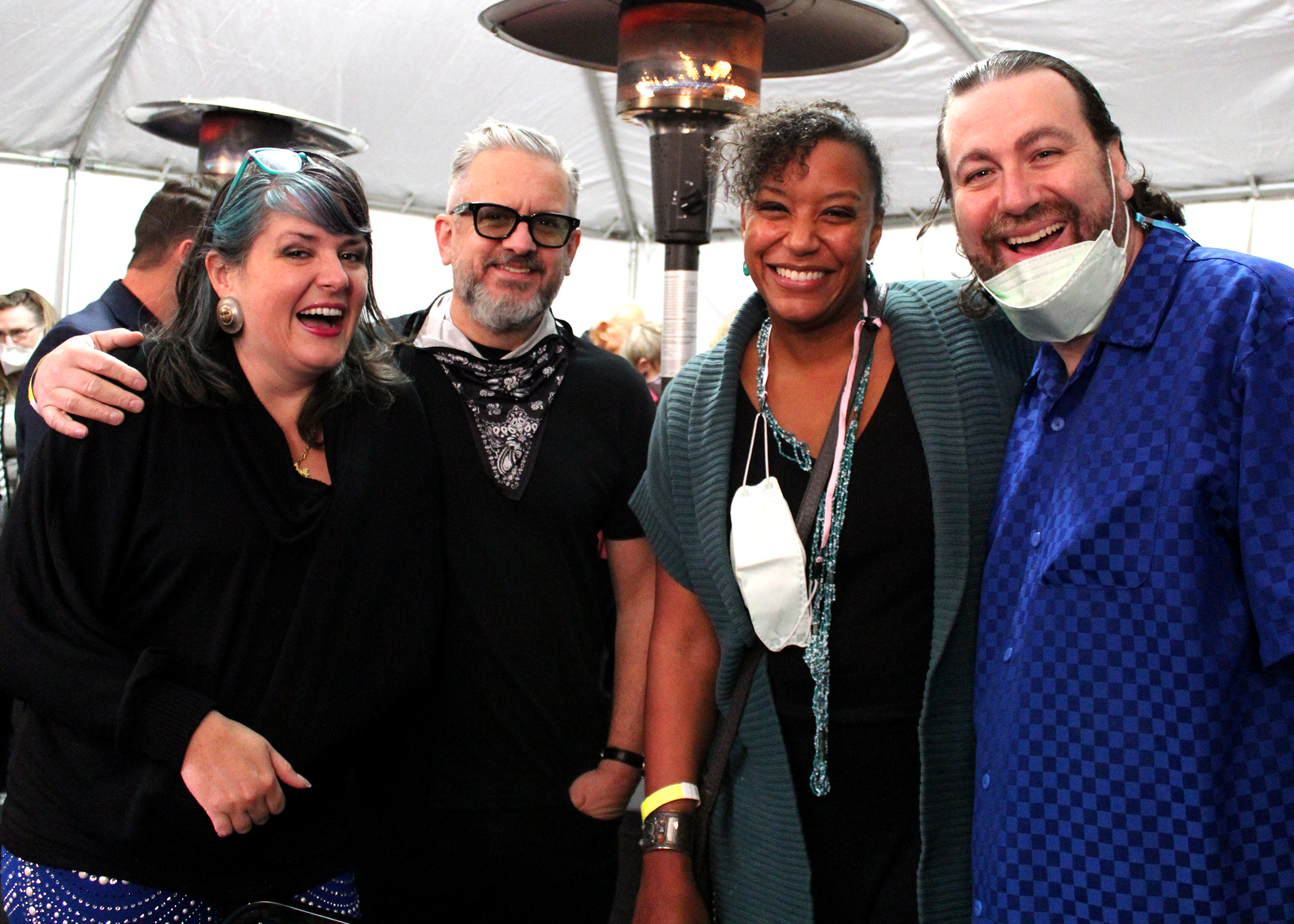 Best friends of Chance Theater Molly Mahoney, John Dominguez, Brooke Aston, and Alan Harper on Opening Night of 