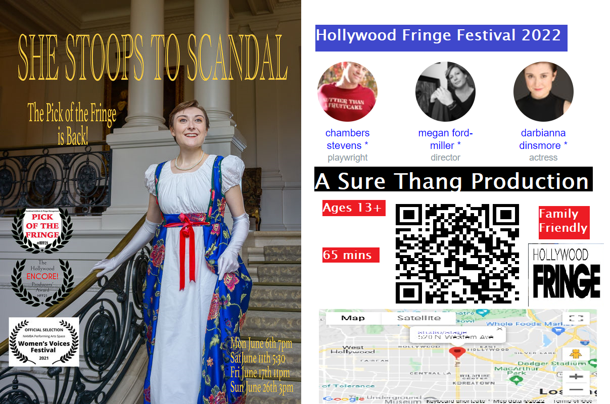 Here is an online pamphlet for the hff22 show “She Stoops To Scandal”. 