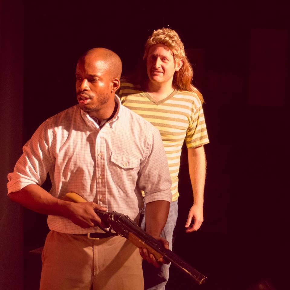 Ben (Sedric Willis) protects Ted (Shaun Yates) and the gang of fellow survivors in Musical of the Living Dead. 1