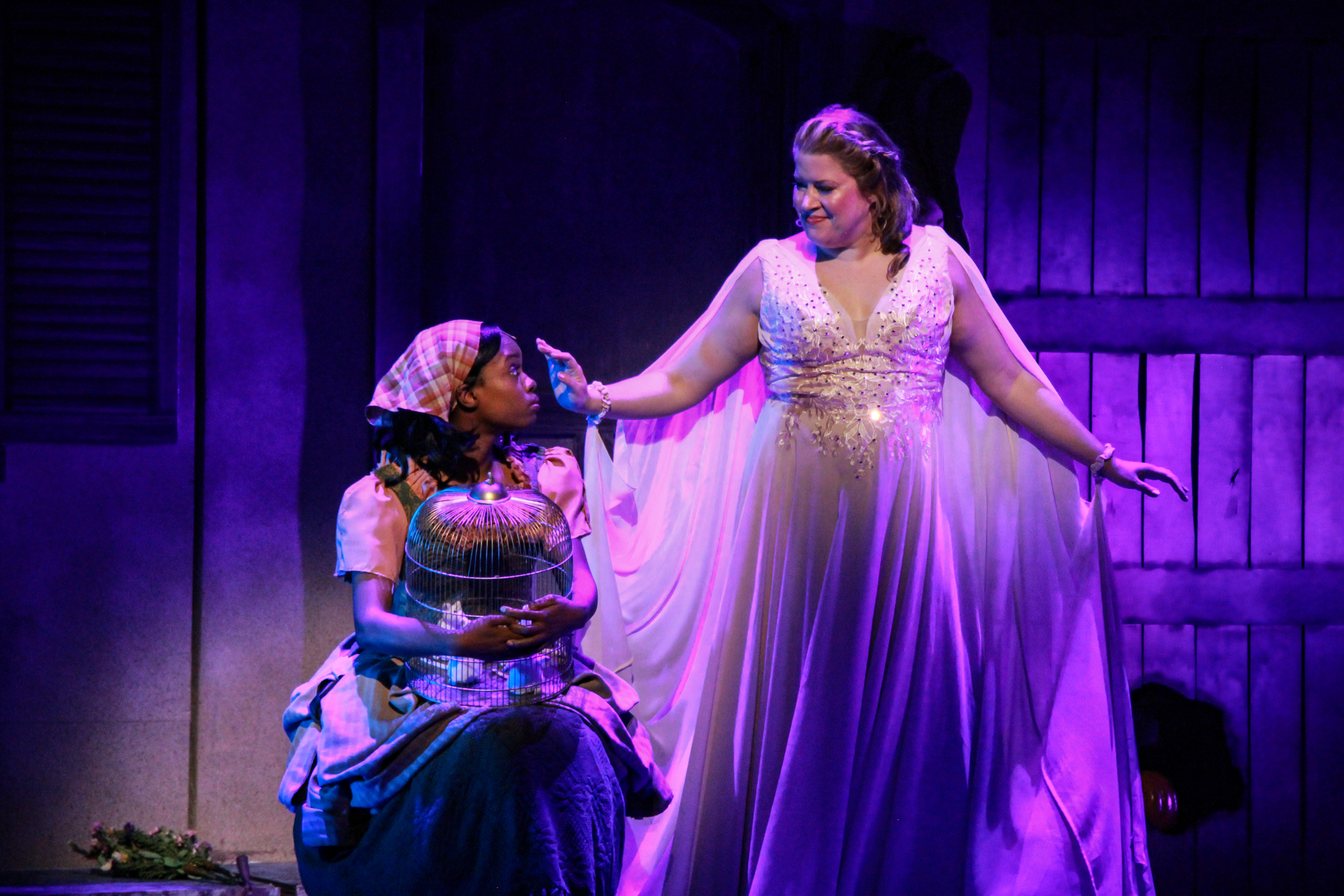 Rodgers + Hammerstein’s Cinderella, starring Jameelah Leaundra (sitting) as Cinderella and Megan Opalinski as Marie.