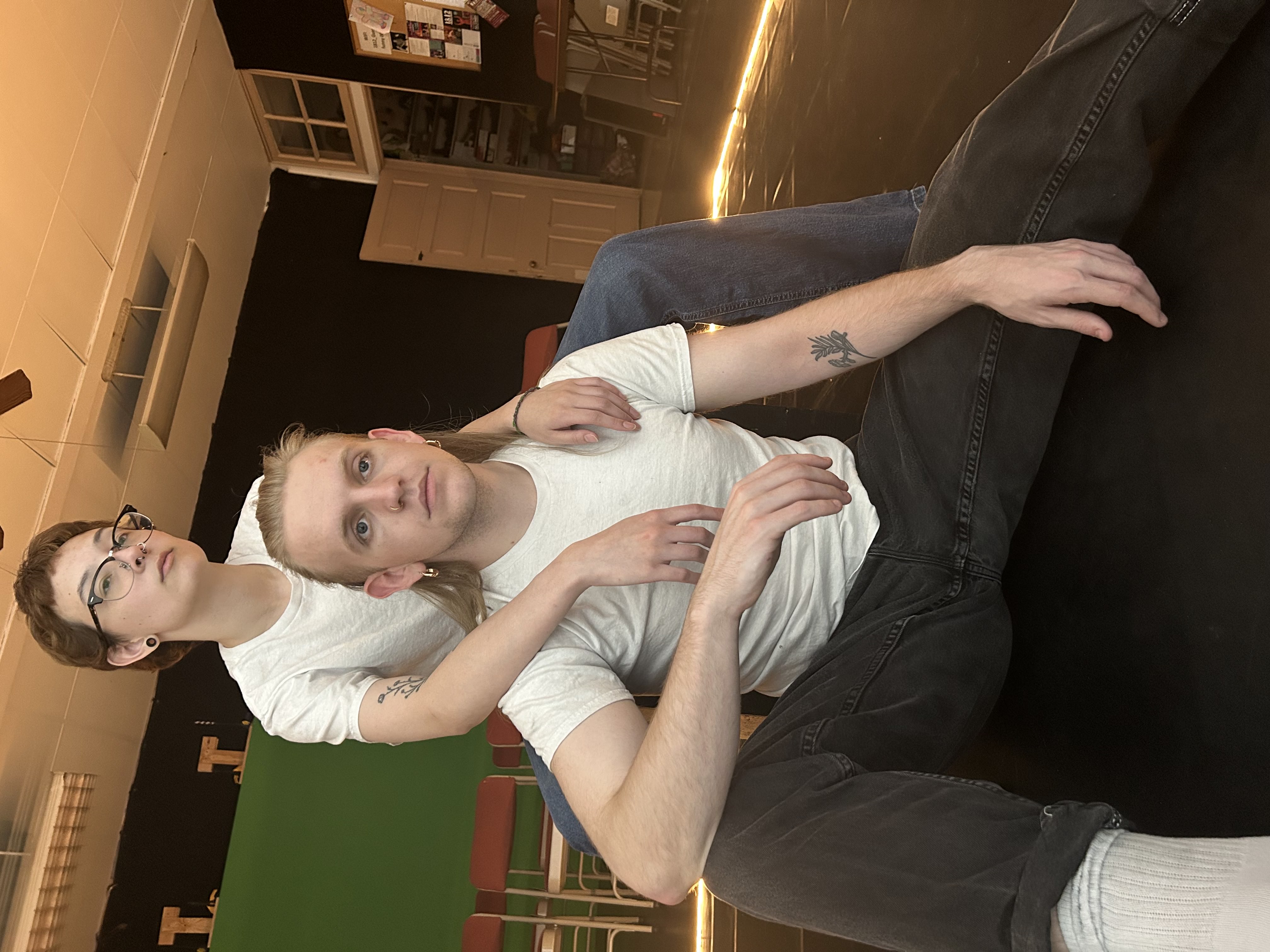 Gabe and Monty at work Gabe and Monty at work