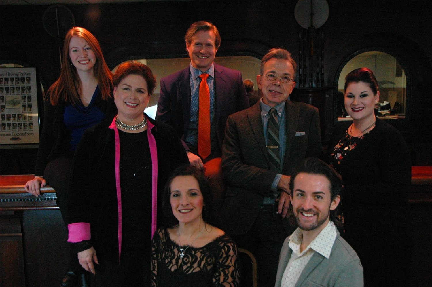 The cast of LOVE IS LOVE: A Cabaret of Broadway Songs About Love.
From Left, Back Row; Katelyn Reid & Brian Anderson,
Center Row; Mary Puetz, Wayne Wright, Bree Hunter Cox,
Front Row; Pamela K. Day, & Luka Ashley Carter.
Photo Credit: Mark D. Motz/Cincinnati Music Theatre 1