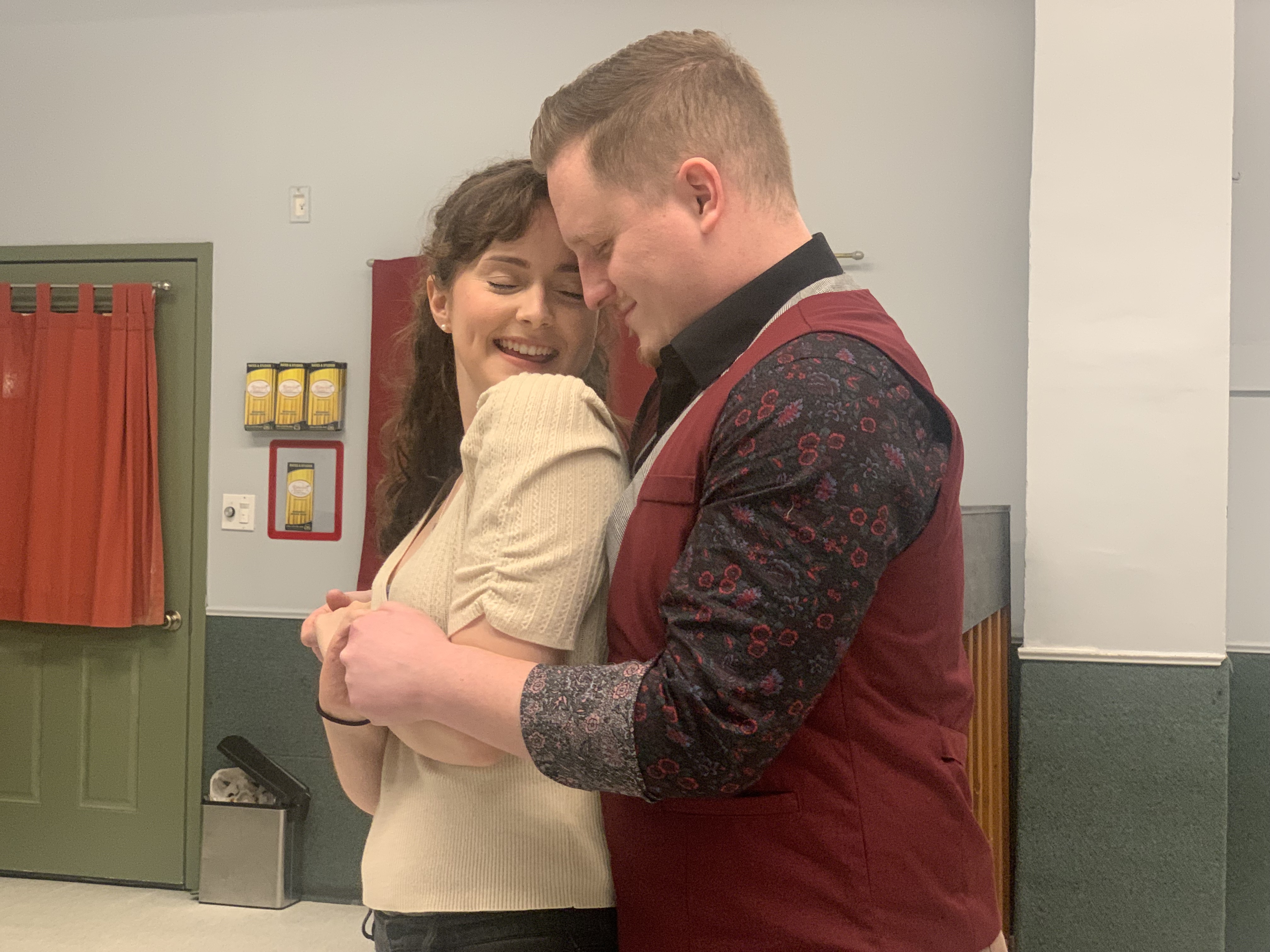 Sarah Milnamow (Woman) & Joshua Shea Coates (Man) rehearse for Sondheim's Marry Me a Little in Concert, taking place February 27th at 3PM & 7PM at the Ossie Davis Theater in New Rochelle, NY.