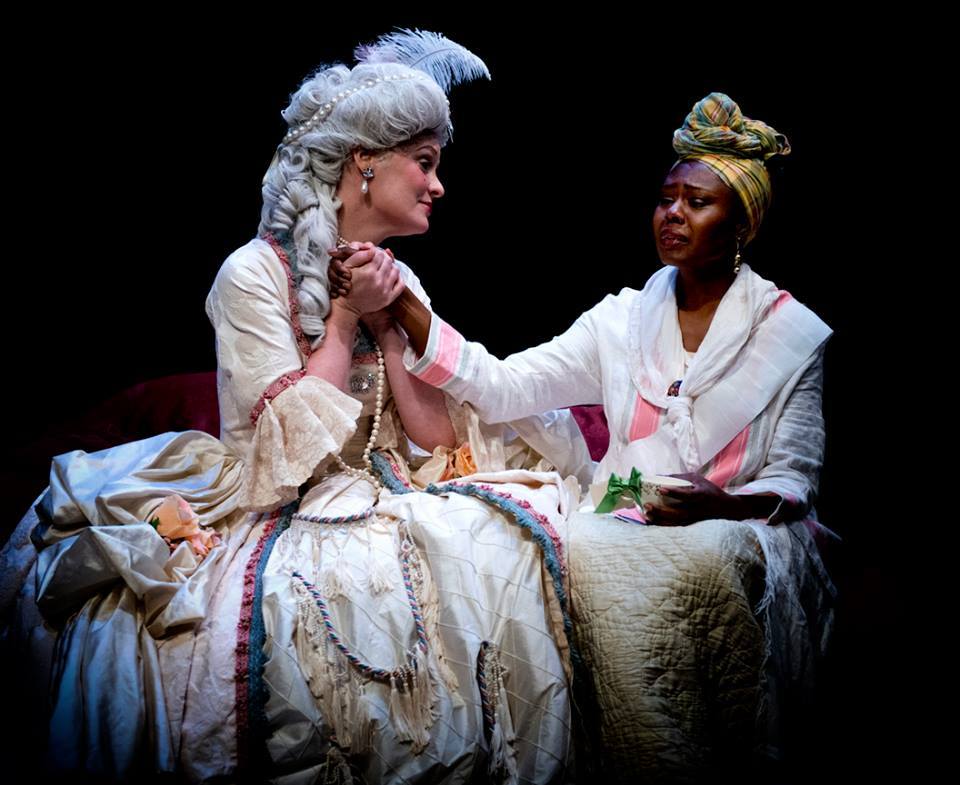 The cast of The Revolutionists by Lauren Gunderson at The Public Theatre in Maine. From left to right: Janet Mitchko, Sherill Turner, Robyne Parrish and Shamika Cotton. 2