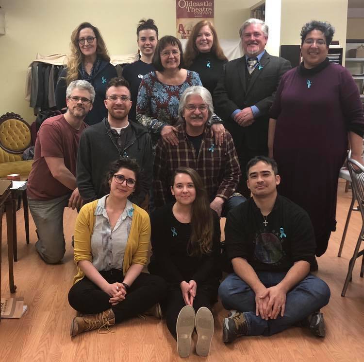 The Cast of A R Gurney's the Dining Room, participates in Teal Tuesday to bring awareness to sexual violence